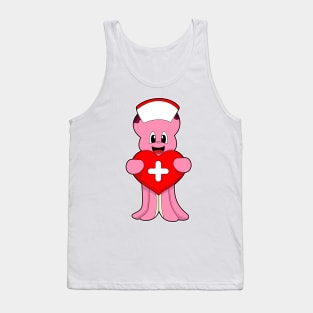 Octopus as Nurse with Heart Tank Top